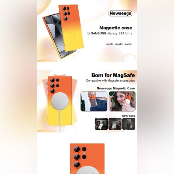 NWB Samsung Galaxy S24 Ultra 5G Magnetic Case, Luxury Soft Liquid Silicone Case - Picture 12 of 12